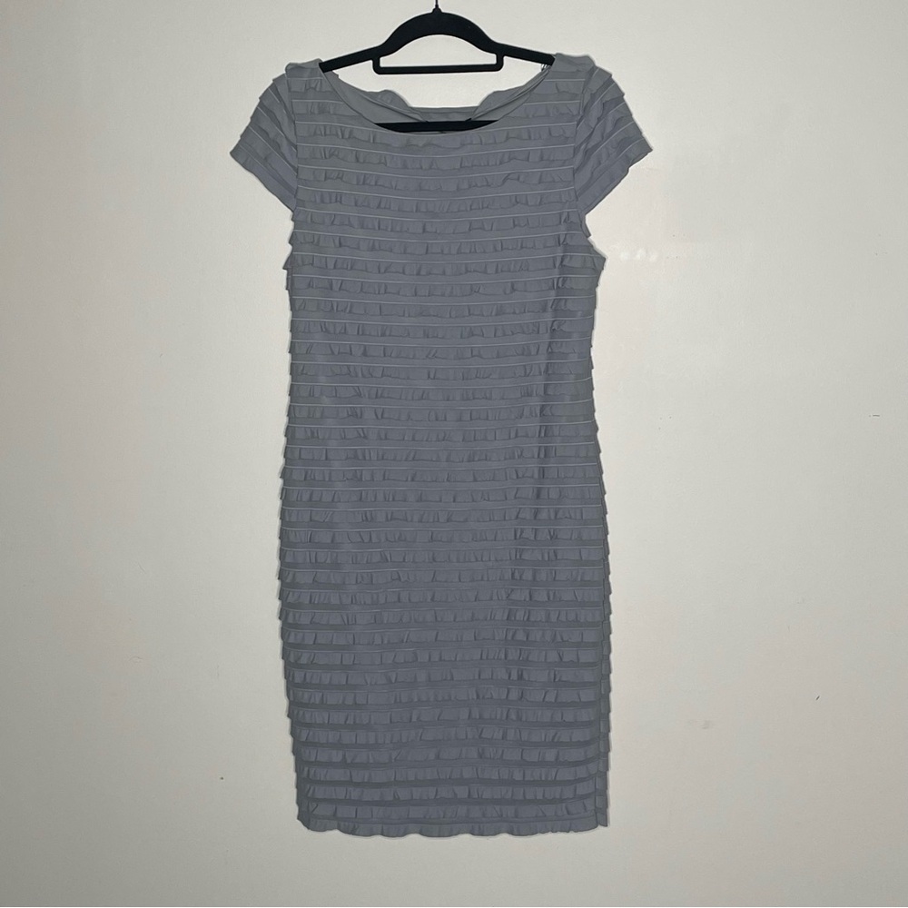 Banana Republic Gray Ruffled Dress M - Picture 2 of 5